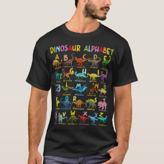 Soorten dinosauriërs Alfabet A-Z ABC Dino Identifi T-shirt
