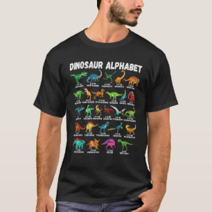 Soorten Dinosauriërs Alfabet A Z ABC Dino T-shirt