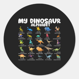 Soorten Dinosauriërs Mijn Dinosaurus Alfabet Ck Na Ronde Sticker