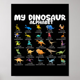 Soorten Dinosauriërs Mijn Dinosaurus Alfabet Terug Poster