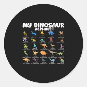 Soorten Dinosauriërs Mijn Dinosaurus Alfabet Terug Ronde Sticker