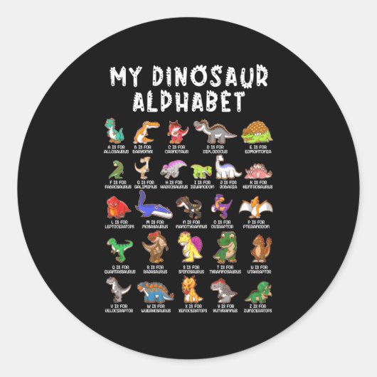 Soorten Dinosauriwitteringidentificatie Ronde Sticker (Voorkant)