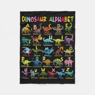 Soorten dinosaurussen Alfabet A-Z ABC Dino Identif Fleece Deken