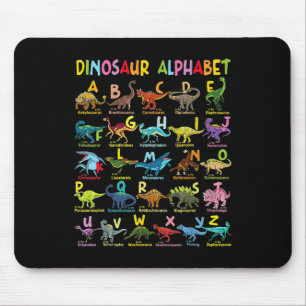 Soorten dinosaurussen Alfabet A-Z ABC Dino Identif Muismat