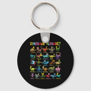 Soorten dinosaurussen Alfabet A-Z ABC Dino Identif Sleutelhanger
