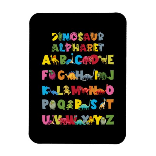 Soorten dinosaurussen alfabet ABC Magneet (Verticaal)