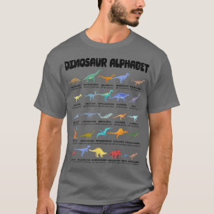 Soorten dinosaurussen, alfabet ABC, voor Kinder jo T-shirt