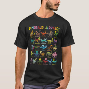 Soorten dinosaurussen Alphabet A-Z ABC Dino Scient T-shirt
