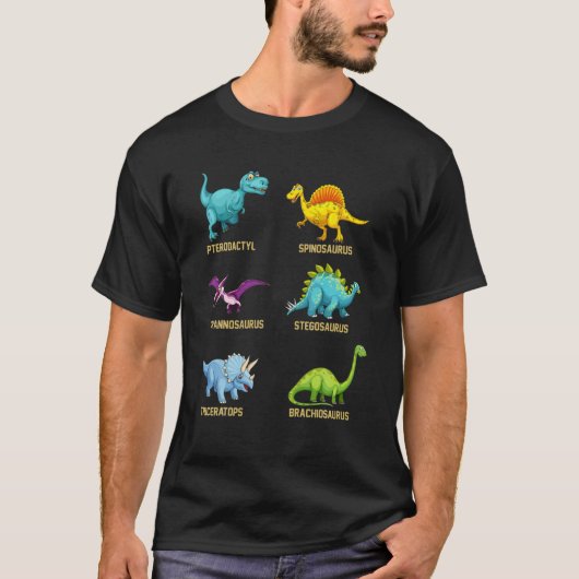 Soorten dinosaurussen Leuke Dino Identification Ki T-shirt (Voorkant)