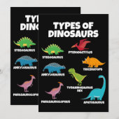Soorten dinosaurussen liefhebber voor kinderen kaart (Voorkant / Achterkant)