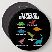 Soorten dinosaurussen liefhebber voor kinderen ronde button 6,0 cm (Voorkant /achterkant)