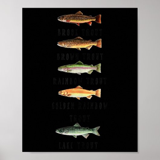 Soorten Forelvissoorten Shirt Grappige Forelvis Poster (Voorkant)