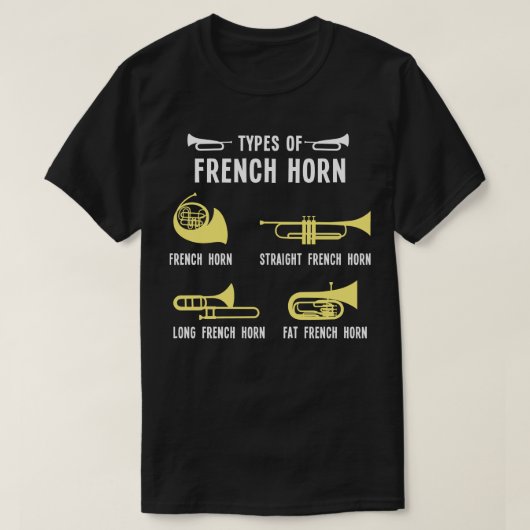 Soorten Franse hoorn T-shirt (Design voorkant)