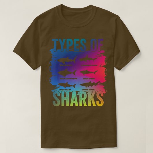 Soorten haaien t-shirt (Design voorkant)
