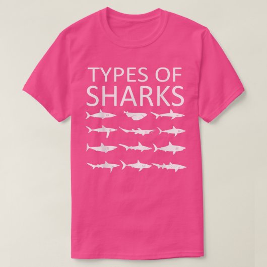 Soorten haaien t-shirt (Design voorkant)