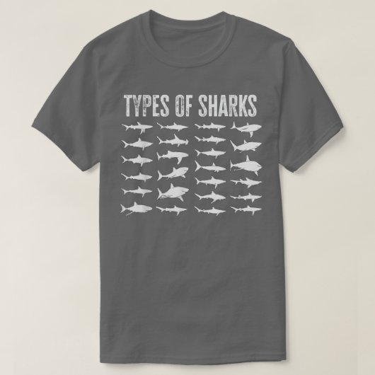 Soorten haaien t-shirt (Design voorkant)