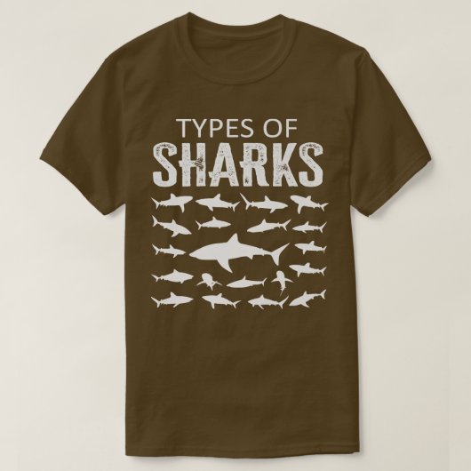 Soorten haaien t-shirt (Design voorkant)