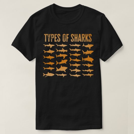 Soorten haaien t-shirt (Design voorkant)
