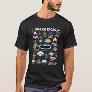 Soorten haaiengezichten identificeren geboorthday t-shirt