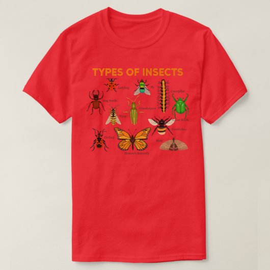 Soorten insecten Bug Identification Science Gift P T-shirt (Design voorkant)