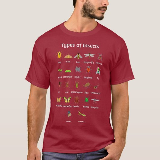 Soorten insecten Entomologie Insecten Bugs T-shirt (Voorkant)