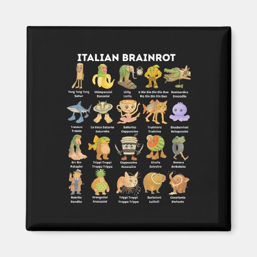 Soorten Italiaanse Brainrot Meme Karakter Hand Get Magneet (Voorkant)