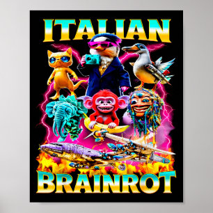 Soorten Italiaanse Brainrot Meme Karakter Hand Get Poster