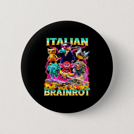 Soorten Italiaanse Brainrot Meme Karakter Hand Get Ronde Button 5,7 Cm (Voorkant)