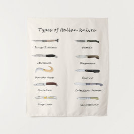 Soorten Italiaanse messen - Geïllustreerd Wandkleed