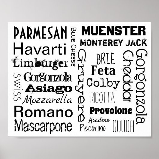 Soorten kazen poster (Voorkant)