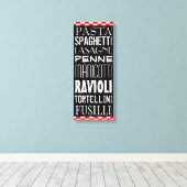 Soorten keukenkunst van pasta's canvas afdruk (Insitu (Houten vloer))