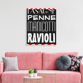 Soorten keukenkunst van pasta's canvas afdruk (Insitu (Woonkamer))