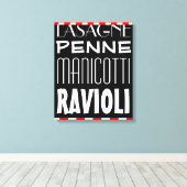 Soorten keukenkunst van pasta's canvas afdruk (Insitu (Houten vloer))