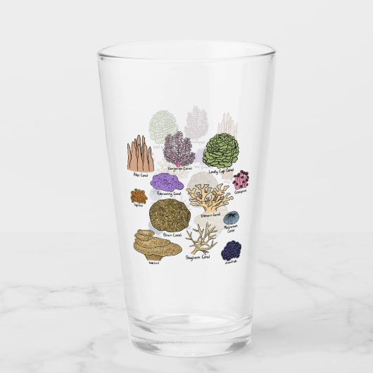 Soorten koraal glas (Voorkant)