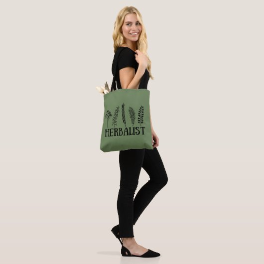 Soorten kruiden kruidkundige tote bag (Op model)
