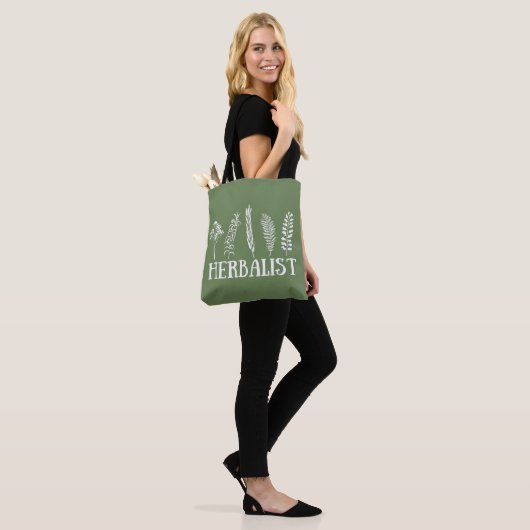 Soorten kruiden kruidkundige tote bag (Op model)