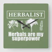 Soorten kruiden kruidkundige vierkante klok (Voorkant)