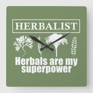 Soorten kruiden kruidkundige vierkante klok