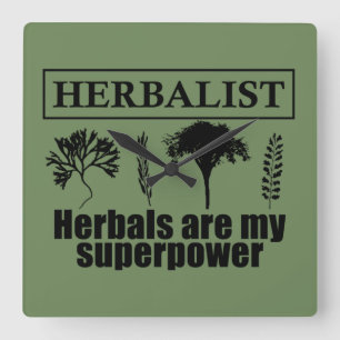 Soorten kruiden kruidkundige vierkante klok