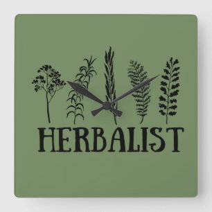 Soorten kruiden kruidkundige vierkante klok