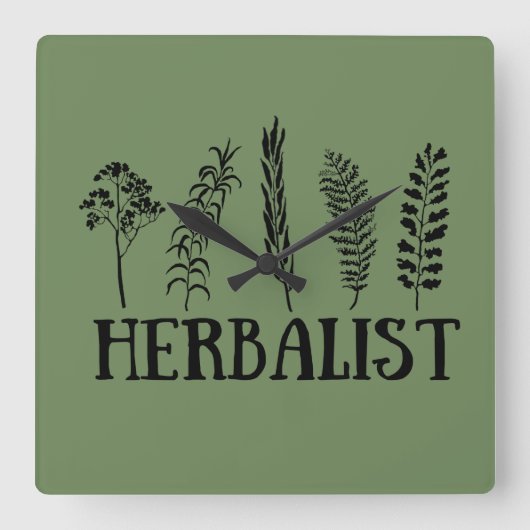 Soorten kruiden kruidkundige vierkante klok (Voorkant)