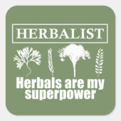 Soorten kruiden kruidkundige vierkante sticker (Voorkant)