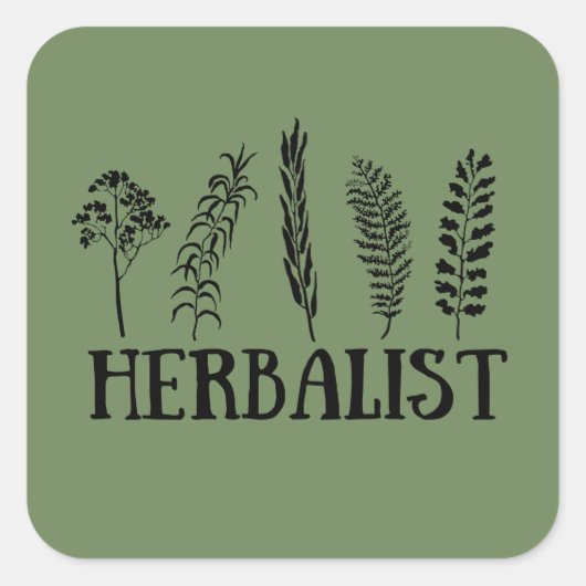 Soorten kruiden kruidkundige vierkante sticker (Voorkant)