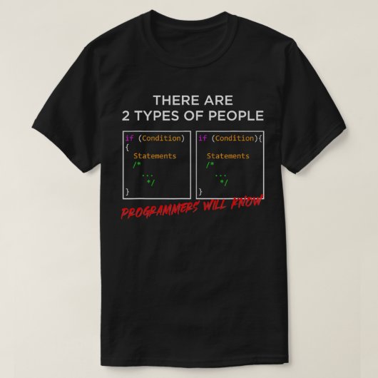 Soorten mensen programmeur codering IT P T-shirt (Design voorkant)