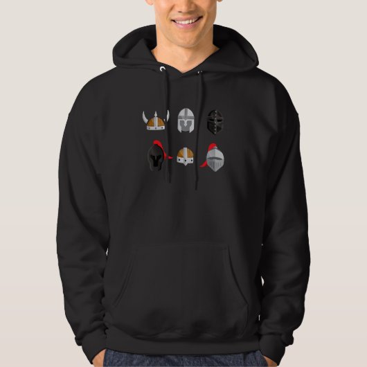 Soorten middeleeuwse helmen ridderuitrusting van h hoodie (Voorkant)