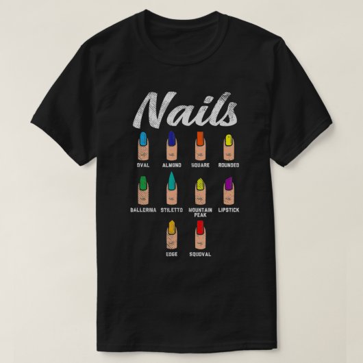 Soorten nagels t-shirt (Design voorkant)