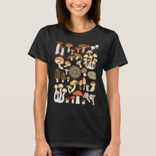 Soorten paddenstoelenverzamelaar paddenstoel fluis t-shirt