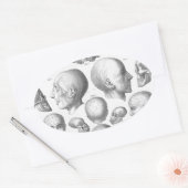 Soorten schedel ovale sticker (Envelop)