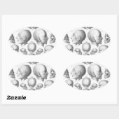 Soorten schedel ovale sticker (Vel)