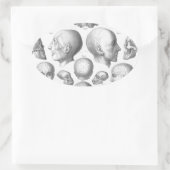 Soorten schedel ovale sticker (Tas)